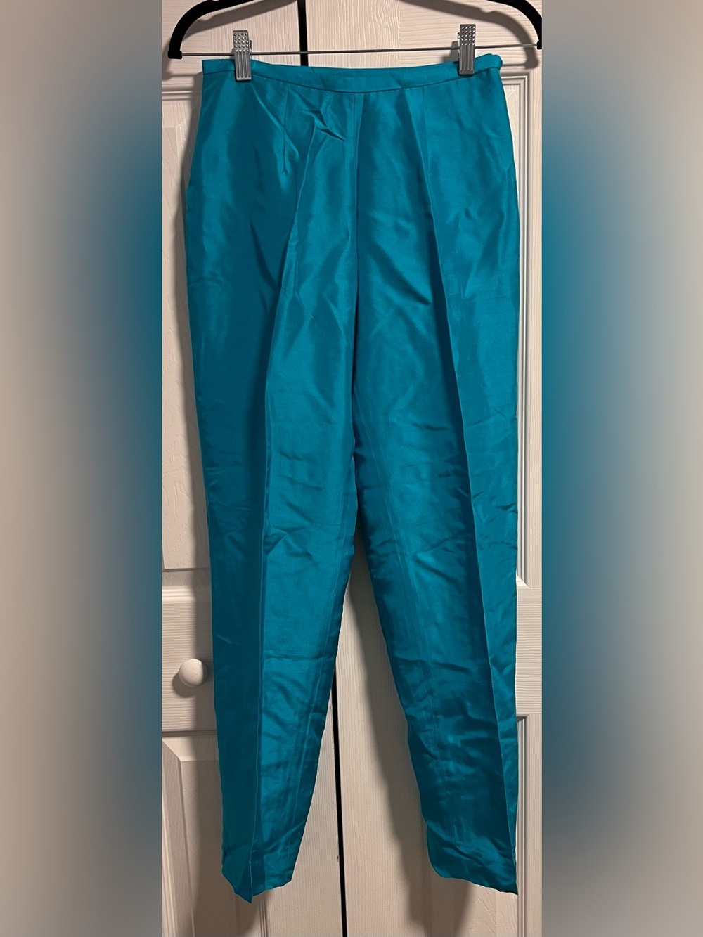 Women's Vintage Harris/Wallace Teal Silk Trousers